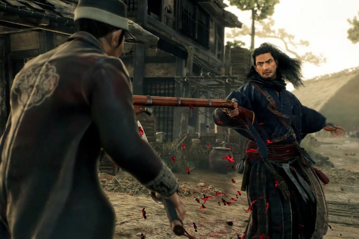 Player stabbing an enemy with a bayonet in Rise of the Ronin