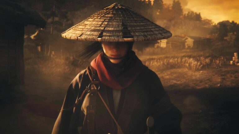 Player wearing a straw hat in Rise of the Ronin