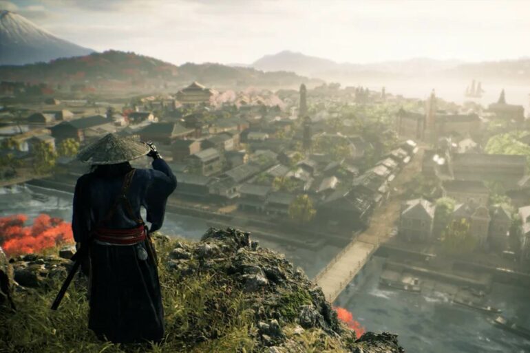 Rise of the Ronin overlooking city screen