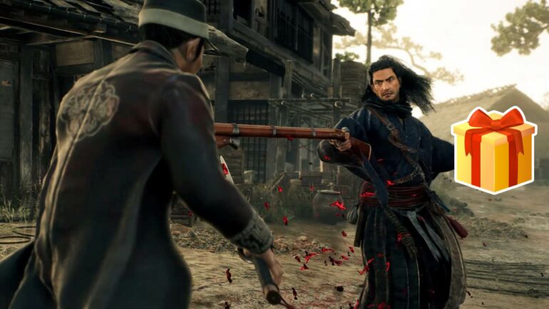 Rise of the Ronin character holding gift