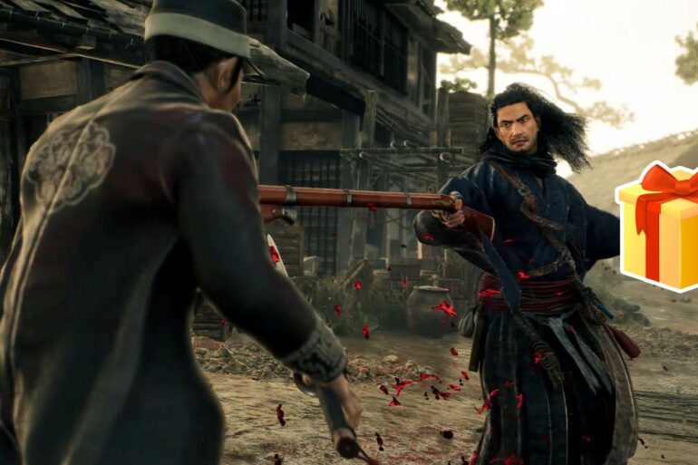 Rise of the Ronin character holding gift
