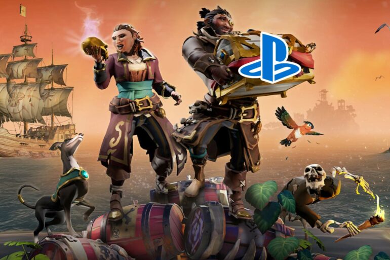 Sea of Thieves key art with ps logo