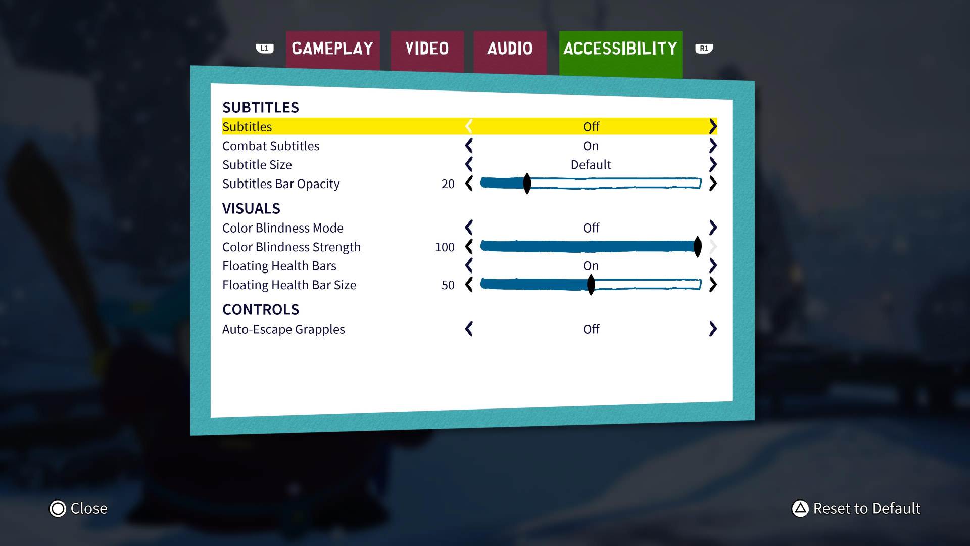 accessibility options screen