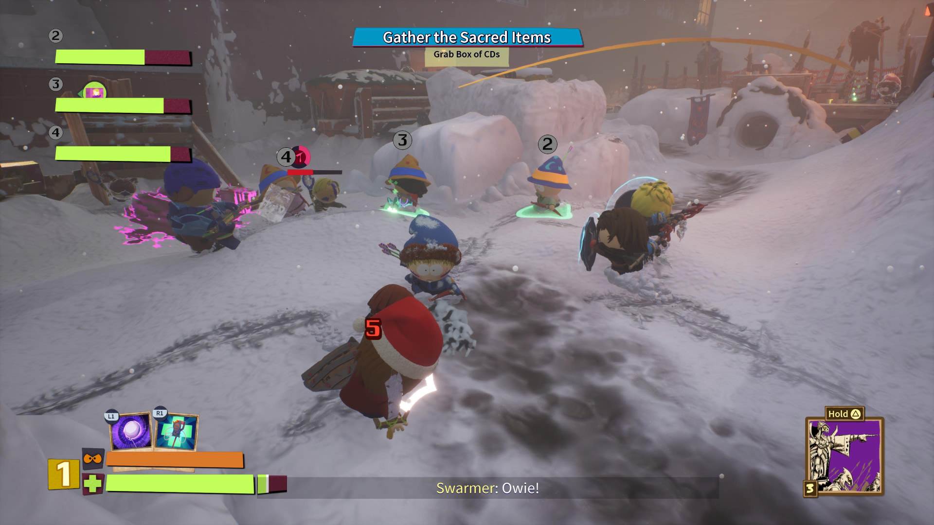 South Park: Snow Day! gameplay during combat