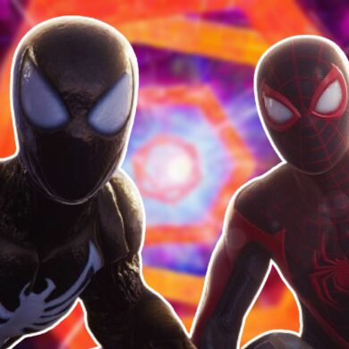 Miles and Peter in front of a portal