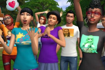 The Sims groupshot celebrating