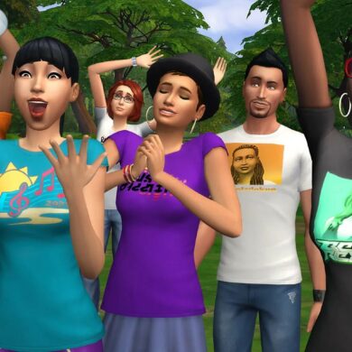 The Sims groupshot celebrating