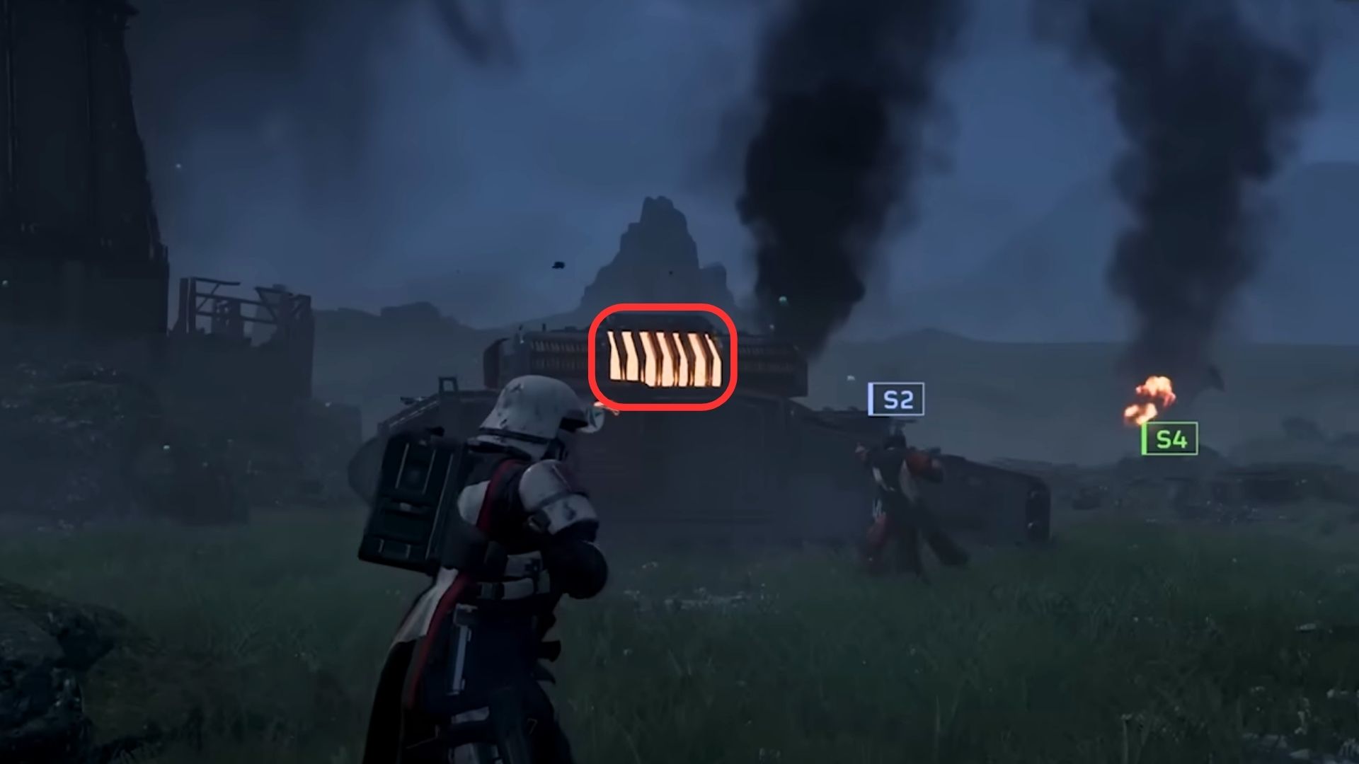 Weak spot vent on back of turret of Annihilator Tank in Helldivers 2