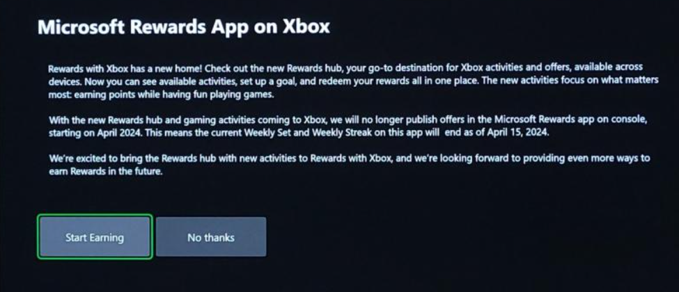 Screenshot - Microsoft Rewards App Notification
