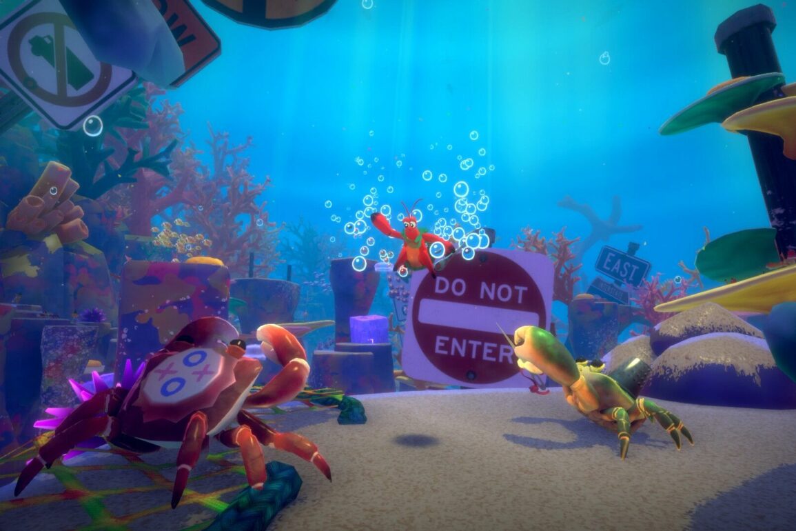 Kril fighting a crab in Another Crab's Treasure