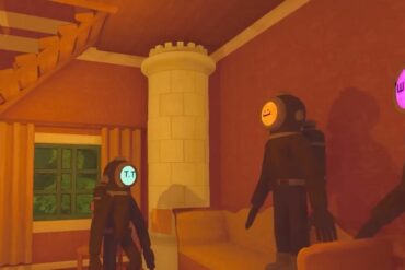 Players in Content Warning watching their footage