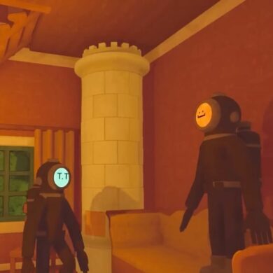 Players in Content Warning watching their footage