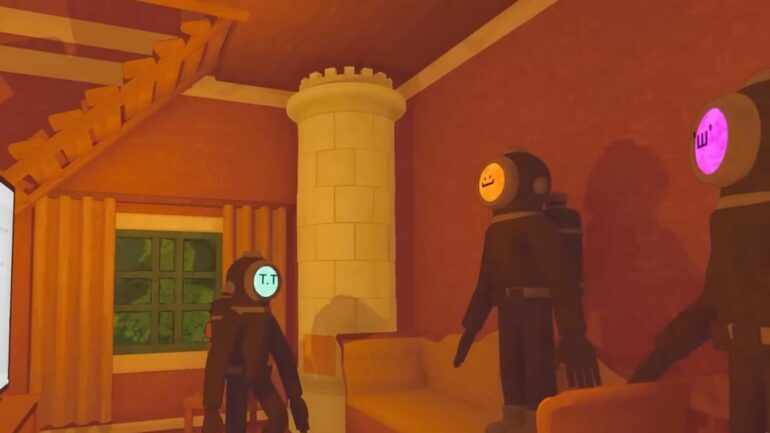 Players in Content Warning watching their footage