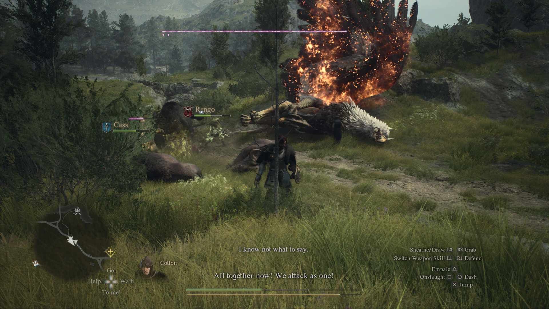 Player fighting a Griffon in Dragon's Dogma 2
