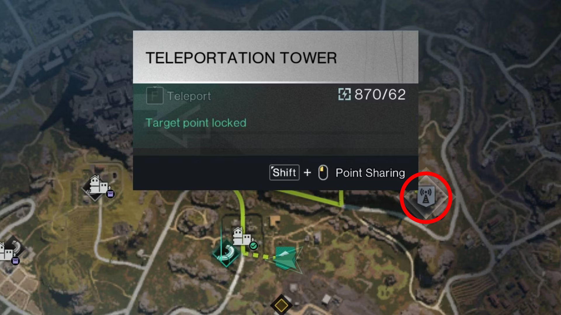 The teleporter tower icon in Once Human