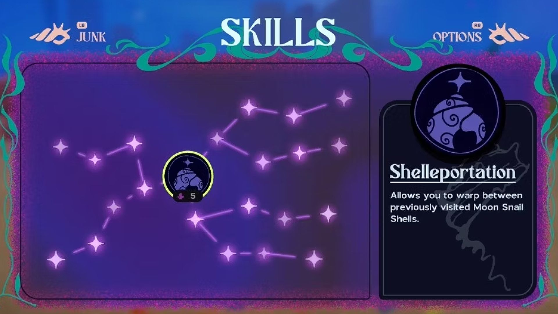 The Shelleportation fast travel skill in Another Crab's Treasure