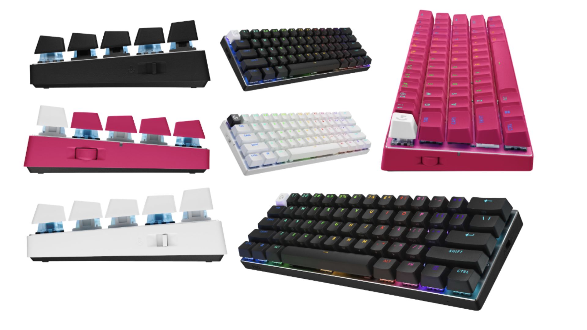 The different PRO X 60 keyboard colors