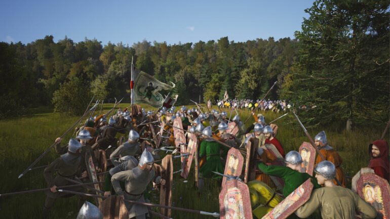 Manor Lords battle gameplay