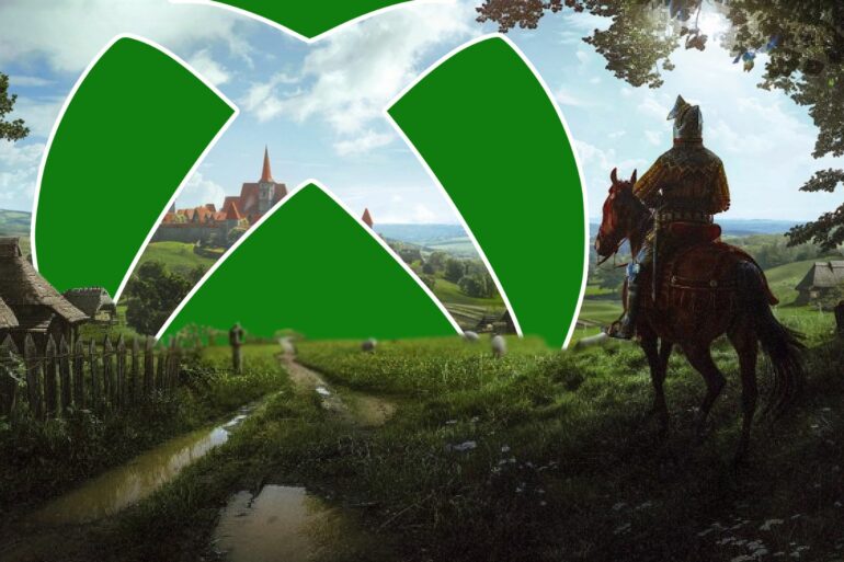 Manor Lords key art with the Xbox logo