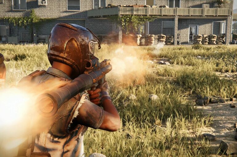Player with a rocket launcher in Once Human