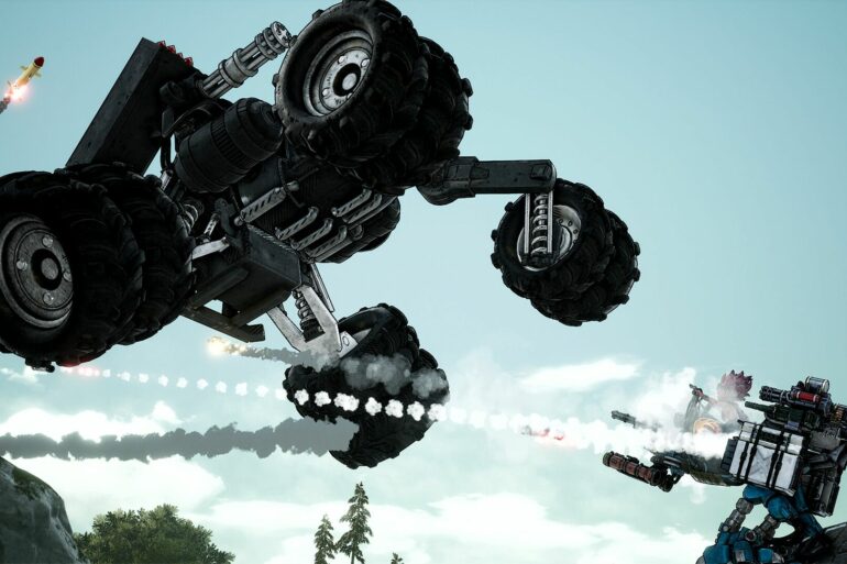 Beelzebub shooting a car in Sand Land