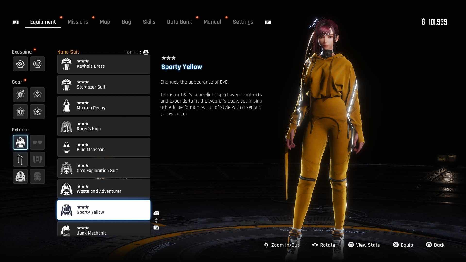 The Sporty Yellow Suit in Stellar Blade