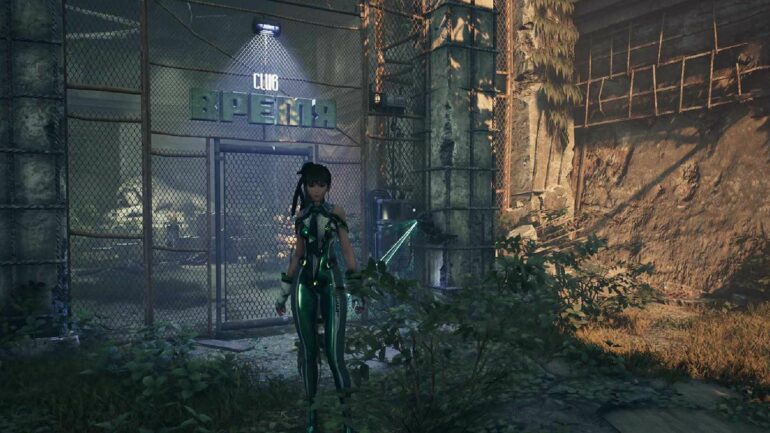 The entrance to Club BPEMA in Stellar Blade