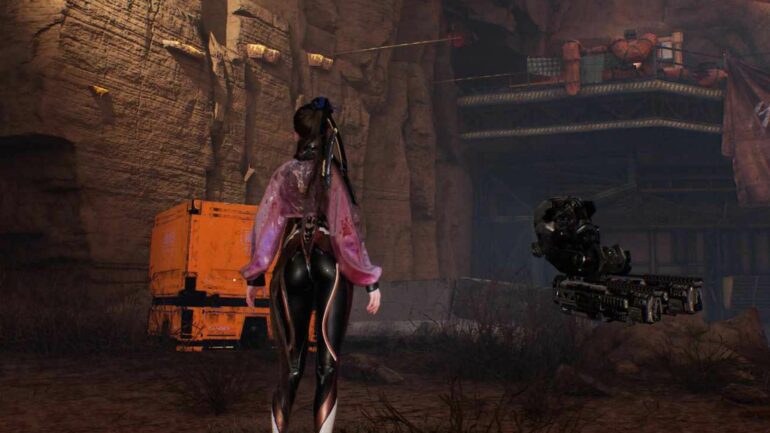 EVE at a platforming challenge in Stellar Blade