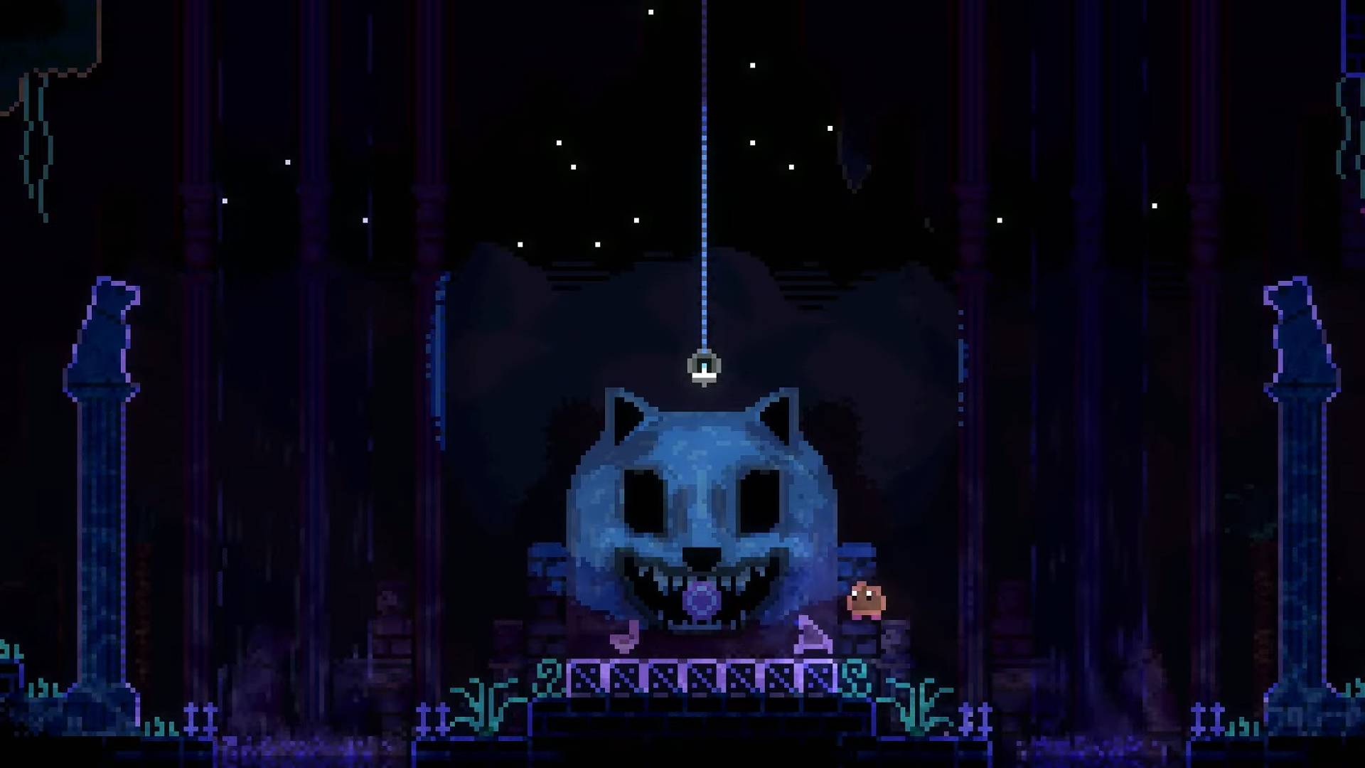 Animal well ghost statue with character