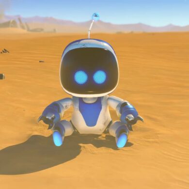 ASTRO BOT sitting in desert