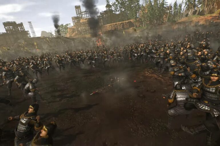 Dynasty Warriors: Origins character fighting massive group