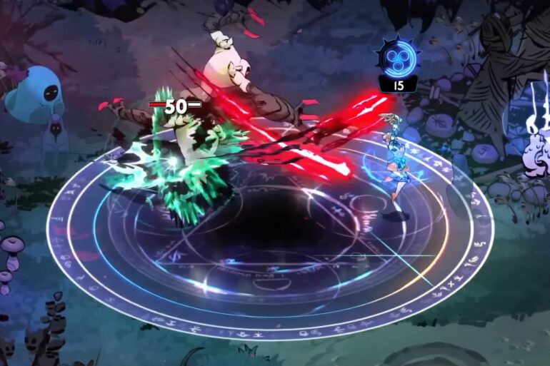 Melinoe casting a Hex in combat in Hades 2