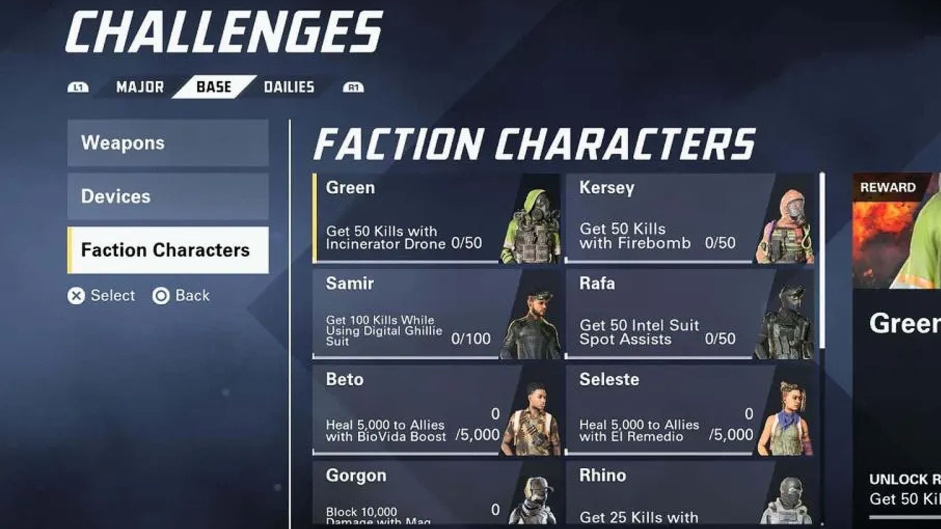 XDefiant Faction Characters menu