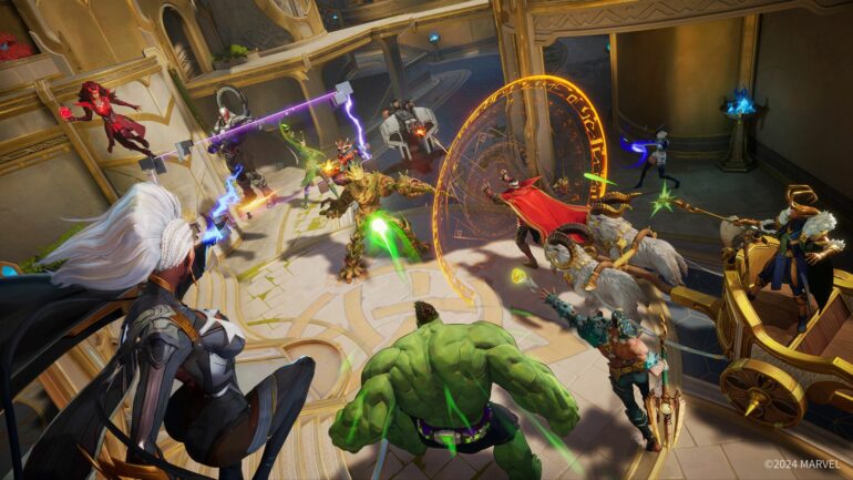 Heroes fighting in Marvel Rivals