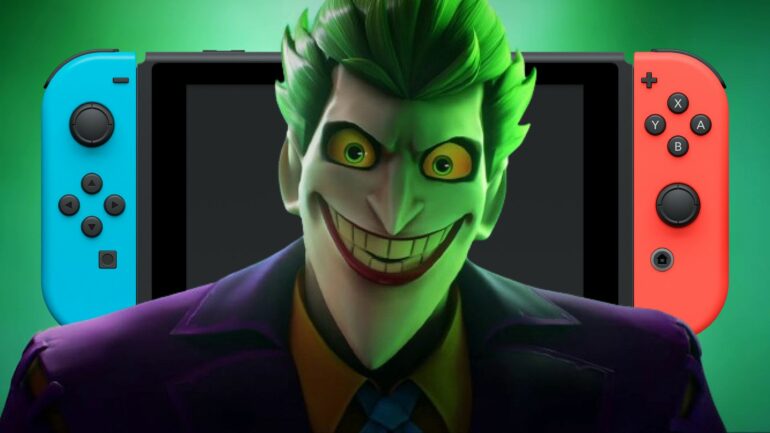 Joker in MultiVersus with a switch behind him