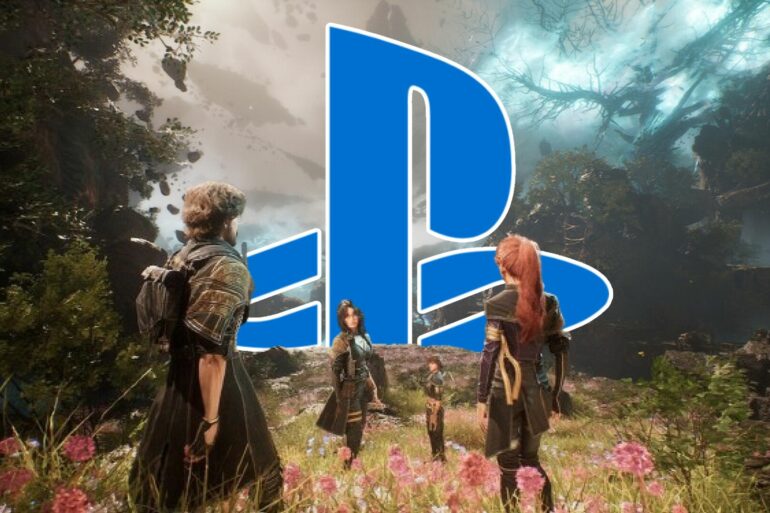 Clair Obscur: Expedition 33 gameplay with the PlayStation logo in the background