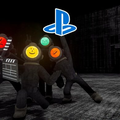 Content Warning characters with console logos