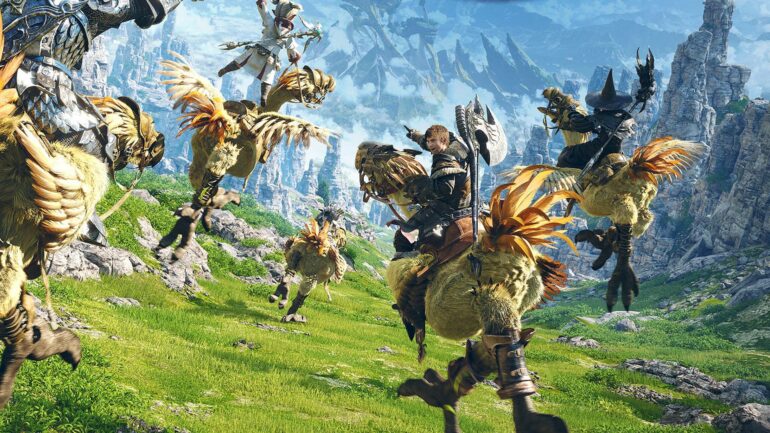Final Fantasy 14 mounts with characters