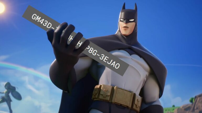 Batman holding a MultiVersus code