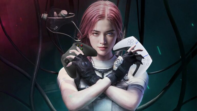 Once Human character holding controllers