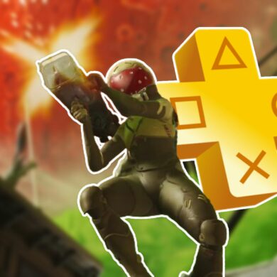 Concord gameplay with the PlayStation Plus logo
