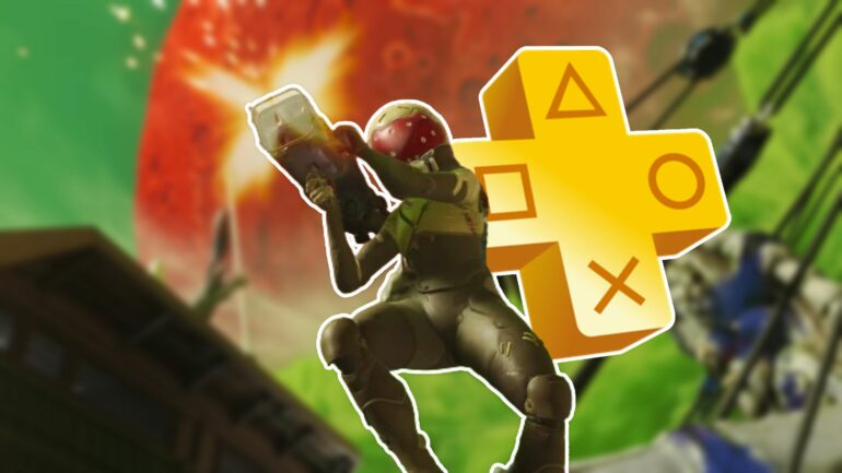 Concord gameplay with the PlayStation Plus logo