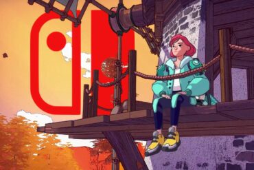 Dungeons of Hinterberg gameplay with the switch logo behind it