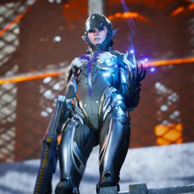 The First Descendant character looking down