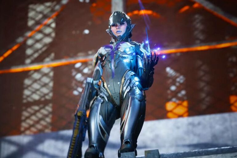The First Descendant character looking down